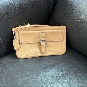 Vintage Coach Leather Wristlet/ Wallet with charm